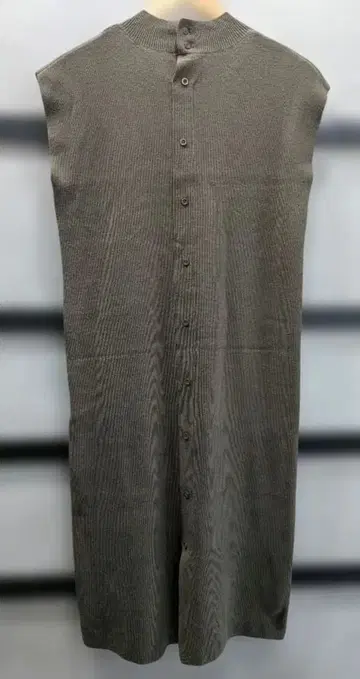 [ 구제 의류 ] 하이넥 슬리브리스 니트 원피스 F 카키