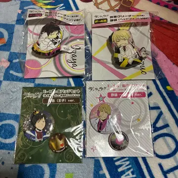 듀라라라!! 아니복권 캔뱃지 핸드폰 클리너 4개 세트