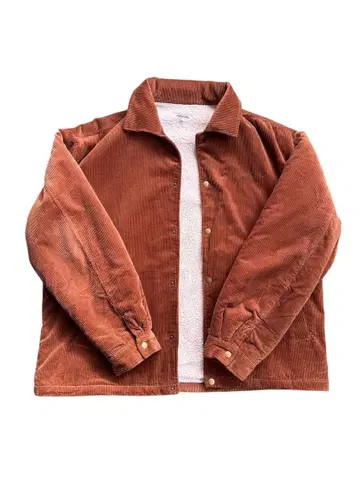 브라운 코듀로이 스냅 버튼식 자켓 보아 안감 오버 사이즈