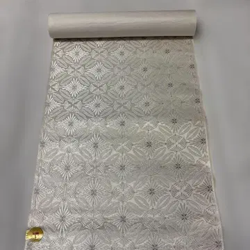 [ 새상품 ] 나고야 오비 미재단 니시진 비단 화이트 실버 라이트 퍼플