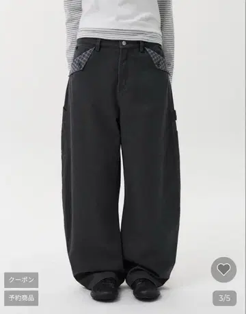 한국 OHESHIO 체크 포켓 카펜터 팬츠