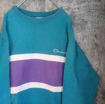 챔피온 나이스 칼라 자수 로고 보더 맨투맨 빅 루즈 빈티지