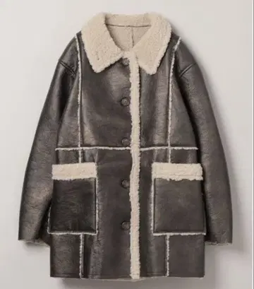 jeanasis 비건 가죽 보아 코쿤 코트