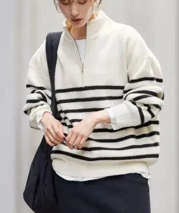 프레임워크 골지 보더 ZIPUP 풀오버 스픽 앤 스팬