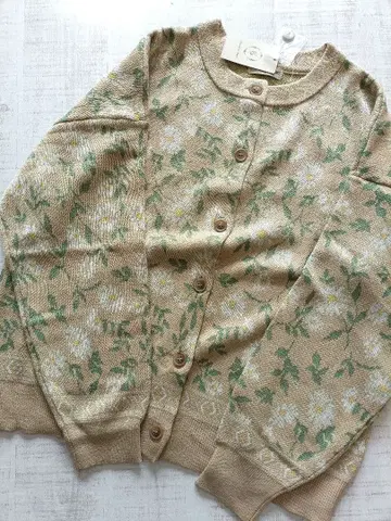 새상품 SM2 꽃무늬 베이지 니트 가디건