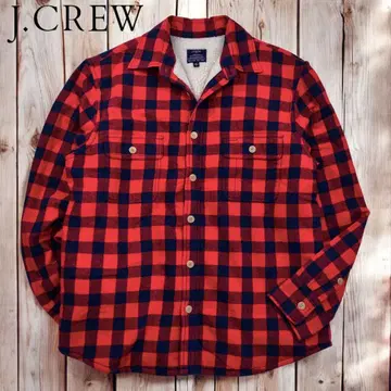 11M396 J.CREW 보아 안감 플란넬 셔츠 체크 셔츠 자켓 M