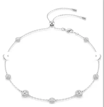 Swarovski 라운드 컷 양면 모티브 목걸이 박스 있음