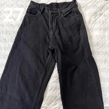 UNIQLO 와이드 스트레이트 데님 팬츠 27