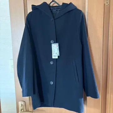 UNIQLO 후드 부착 코트 네이비 S