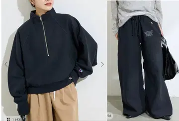 별주 CHAMPION for JS 하프 지퍼 맨투맨 셋업