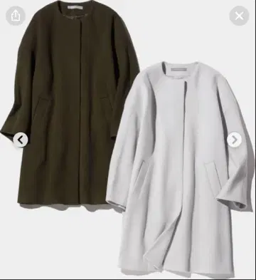 띠어리 럭스 노카라 코쿤 코트 울 36 그레이