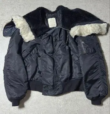 Alpha 80s n2b 블랙 퍼 밀리터리 자켓 y2k