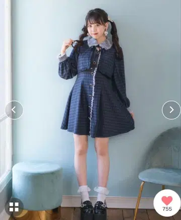 로지타 지뢰계 원피스 파랑