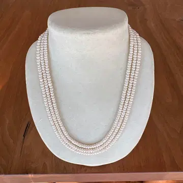 담수 펄 3연 목걸이