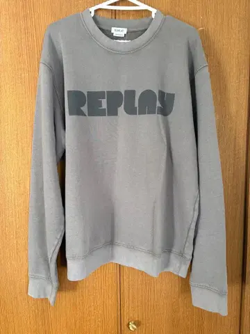 REPLAY 오가닉 코튼 크루넥 프린트 스웻셔츠