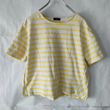 SHIPS 쉽스 반팔 T셔츠 보더 티셔츠 면 소재 옐로우 컬러