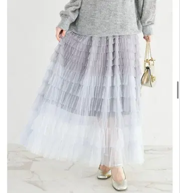 메니 티어드 프릴 샤샤 스커트