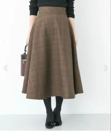 체크 플레어 스커트 어반 리서치