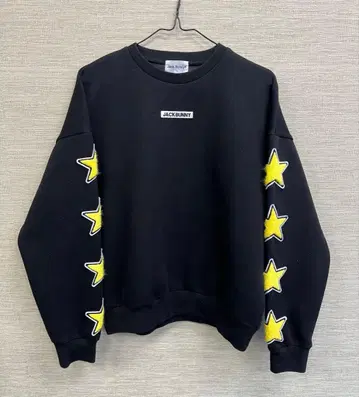 잭 버니 블랙 맨투맨 별 자수 사이즈 0