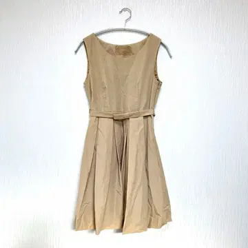 RayBeams 베이지 슬리브리스 드레스 허리 벨트 포함