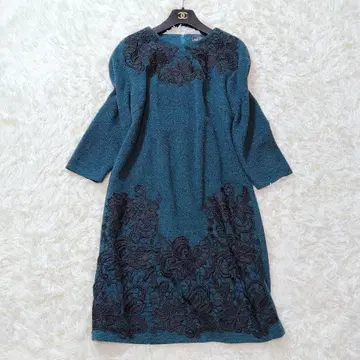 새상품급 그레이스 콘티넨탈 원피스 36 자수 레이스 고급 그린