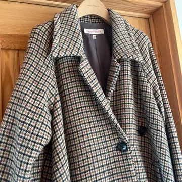 DRESSTERIOR 체크 무늬 롱 코트 36 컨디션 최상