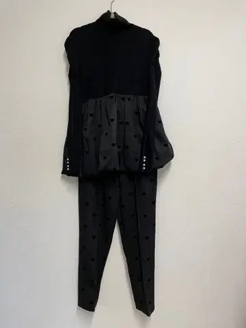 하트 무늬 블랙 셋업 M-L 상당