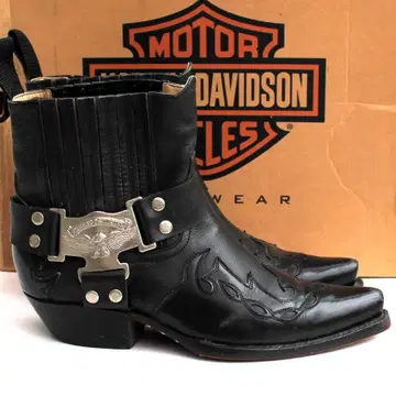 Harley-Davidson 웨스턴 부츠 바이커 사이드 고어 블랙