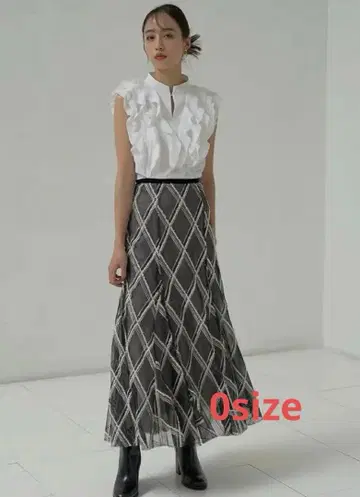 택 포함 새상품급 snidel 자수 체크 샤샤 스커트