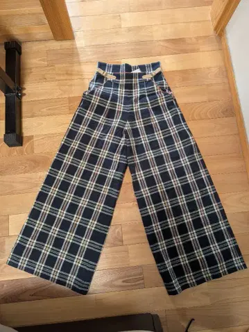 atmos pink 체크 와이드 팬츠 NAVY