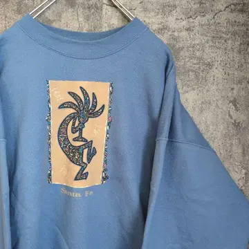 빈티지 90s 코코펠리 맨투맨 아메리카 원주민 에스닉 구제 의류