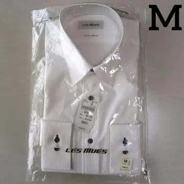 LES MUES 화이트 스트라이프 와이셔츠 긴팔 남성용 M