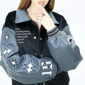 LUVISTRUE 러브이즈트루 자켓 바시티 자켓 그레이 차콜