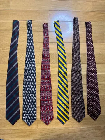 넥타이 세트 6개 실크 폴리에스테르