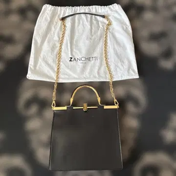 ZANCHETTI 블랙 가죽 핸드백 2way