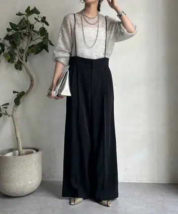 24AW DouDou 서스펜더 팬츠 블랙 DouDou