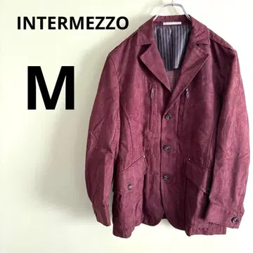 INTERMEZZO 남성용 자켓 홍차 레드 브라운 스웨이드 M
