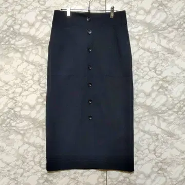 쉽스 SHIPS 롱 타이트 스커트 미들 기장 프론트 버튼 38