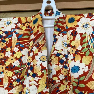 중후리소데 빨간색 꽃무늬