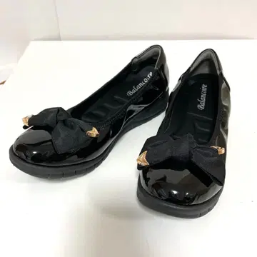 블랑코와르 에나멜 발레 슈즈 23.5 리본 블랙 중고
