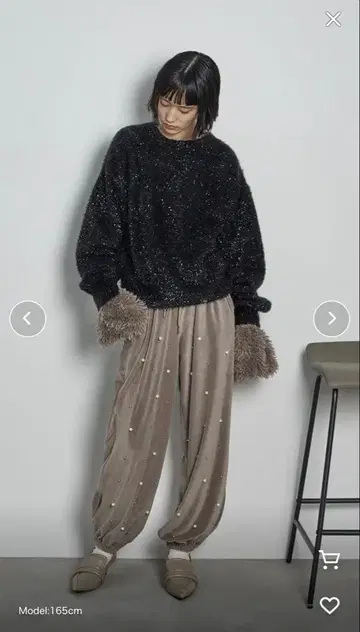 THE YOn 글리터 샤기 루즈핏 니트 풀오버