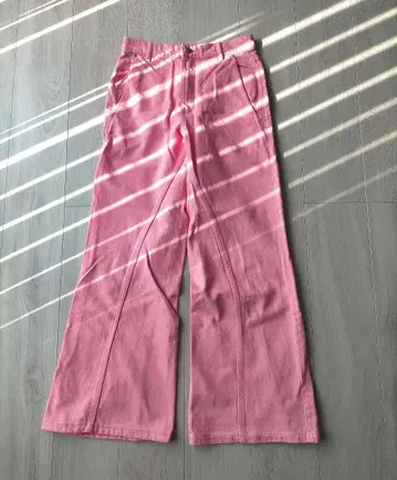 ZARA 핑크 와이드 데님 팬츠 사이드 포켓 포함