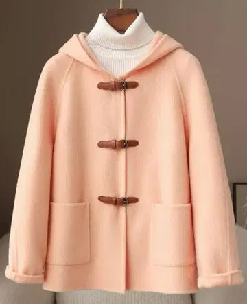 새상품 모자 포함 부드러운 분위기의 캐시미어 혼방 울 코트 여성용 코트