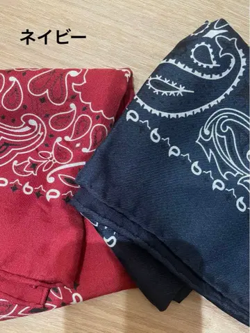 마니풀리 실크 스카프 53 페이즐리 반다나 네이비