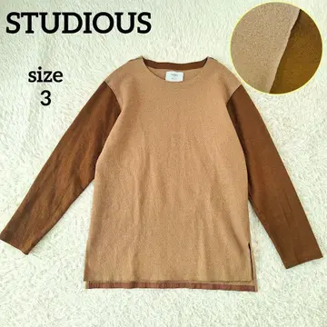 스투디오스 울 바이컬러 풀오버 브라운 계열 사이즈 3