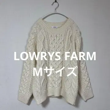 로리즈팜 니트 스웨터 M 아이보리 케이블 스웨터 케이블