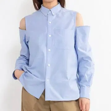 완판템 새상품 미사용 택 포함 HYKE 옥스퍼드 셔츠 블루