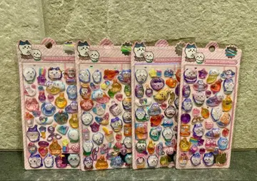 치이카와 (먼작귀) 모자 꽁지 드롭 씰 쫀득씰 4개 세트