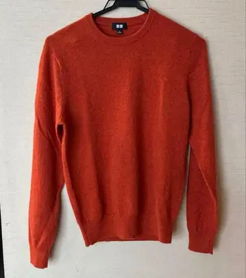 UNIQLO 오렌지 크루넥 스웨터 S 캐시미어