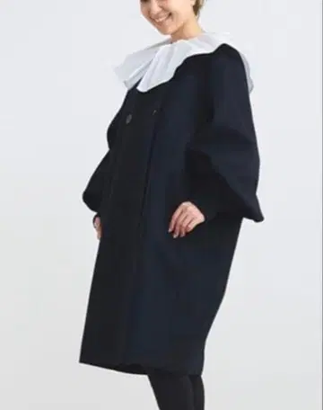 yori 요리 더블 퍼프 슬리브 코트 블랙